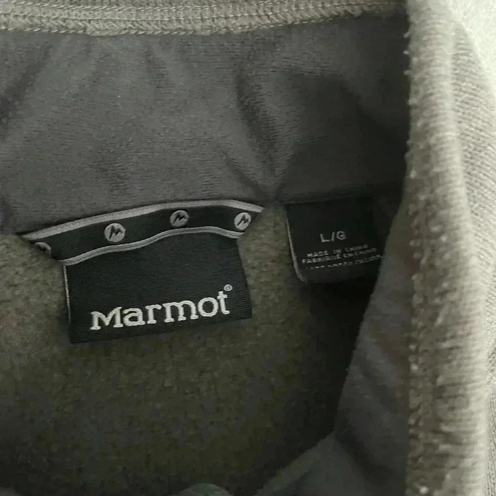 [L]Marmot Drop Line 1/2 Zip Lightweight Gray sweatshirt - Picture 5 of 7